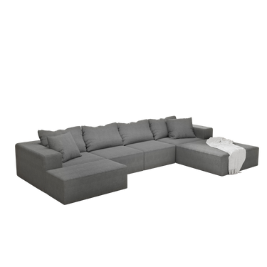Juego de sofá seccional tapizado moderno, juego de sofá modular seccional en forma de L de 132